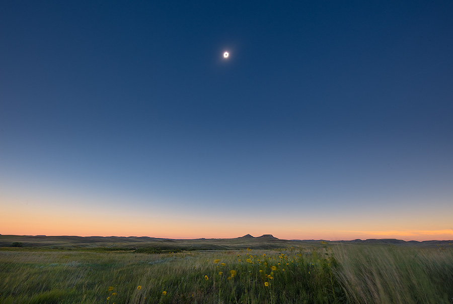 During Totality of the Total Solar Eclipse Agate Fossil Beds National Monument appears to plunge briefly into twilight while the sun - Agate Fossil Beds NM Photography